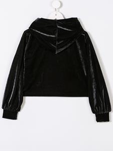 Andorine velvet hooded crop top - Grijs