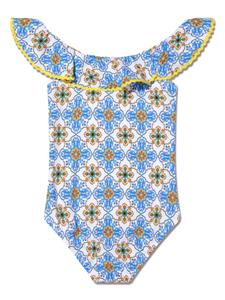 Nessi Byrd Kids Badpak met geometrische print - Blauw