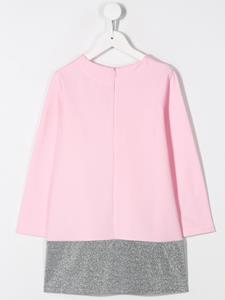 Simonetta Sweaterjurk met glitter afwerking - Roze