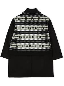 burberrykids Burberry Kids Intarsia jas - Zwart
