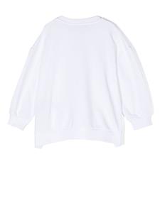 balmainkids Balmain Kids Katoenen sweater met logoprint - Wit