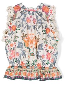 zimmermannkids ZIMMERMANN Kids Shirt met bloemenprint - Beige