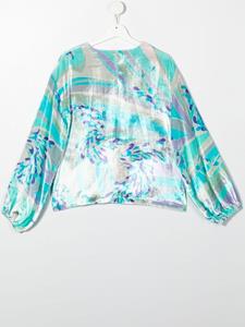 puccijunior PUCCI Junior Blouse met abstracte print - Blauw