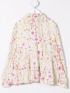 Il Gufo Blouse met bloemenprint - Beige