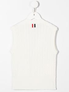 thombrownekids Thom Browne Kids Kabelgebreid vest - Wit