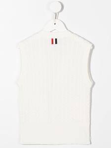 Thom Browne Kids Kabelgebreid vest - Wit