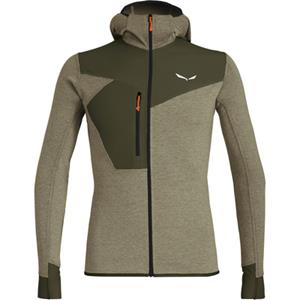 Salewa - Puez 2 Dry L/S Hood Full-Zip Tee - Fleecevest, olijfgroen