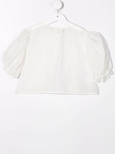 La Stupenderia Blouse met pofmouwen - Beige