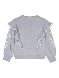 Chloé Kids Sweater met geborduurde bloemen - Grijs