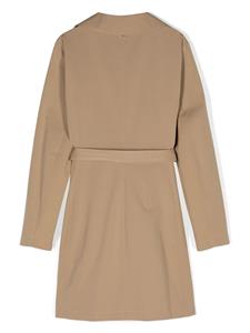 hernokids Herno Kids Trenchcoat met dubbele rij knopen - Bruin