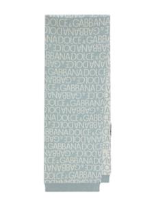 dolce&gabbanakids Dolce & Gabbana Kids Sjaal met logoprint - Blauw
