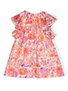 ZIMMERMANN Kids Jurk met bloemenprint - Paars