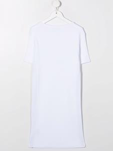 balmainkids Balmain Kids T-shirtjurk met logotape - Wit