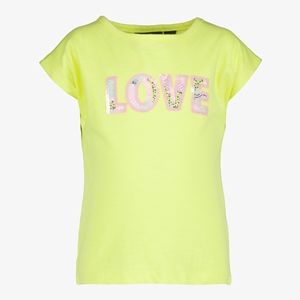 TwoDay meisjes T-shirt geel met tekstopdruk