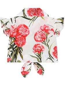 dolce&gabbanakids Dolce & Gabbana Kids Blouse met bloemenprint - Wit