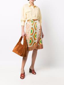 Pierre-Louis Mascia Rok met patchwork - Beige