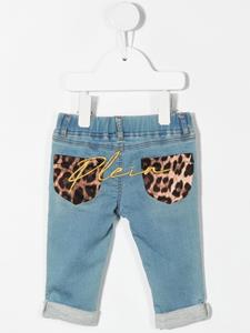 Philipp Plein Junior Jeans met logoprint - Blauw