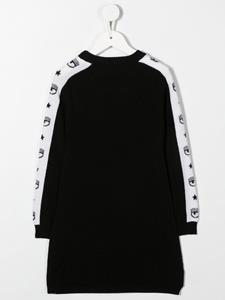 chiaraferragnikids Chiara Ferragni Kids Sweaterjurk met logoprint - Zwart