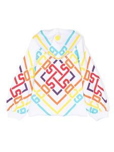 Gcds Kids Hoodie met logoprint - Wit