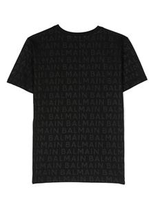 balmainkids Balmain Kids T-shirt met logoprint - Zwart