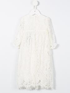 dolce&gabbanakids Dolce & Gabbana Kids floral lace ceremony gown - Wit
