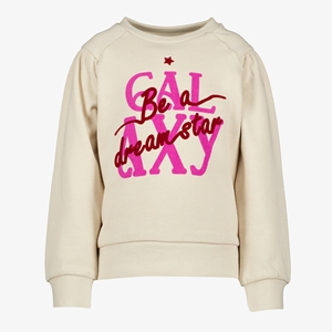 TwoDay meisjes sweater met tekstopdruk beige