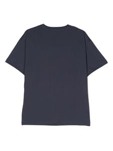 balmainkids Balmain Kids T-shirt met logoprint - Blauw