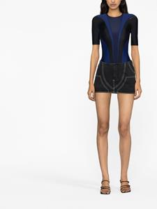 Off-White Mini-rok met contrasterend stiksel - Zwart