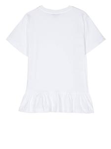 balmainkids Balmain Kids T-shirtjurk met logoprint - Wit