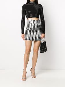 philippplein Philipp Plein Mini-rok met chevronstreep - Wit