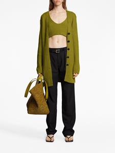 Proenza Schouler White Label ribbed-knit belted cardigan - Groen