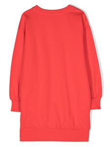 moschinokids Moschino Kids Sweaterjurk met logoprint - Rood