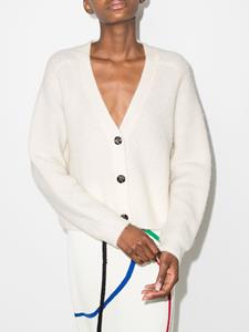 GANNI Geribbeld vest met V-hals - Beige