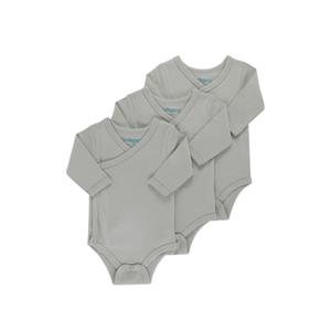 kindsgard Wrap-around Romper trunder 3-pack lange mouw grijs