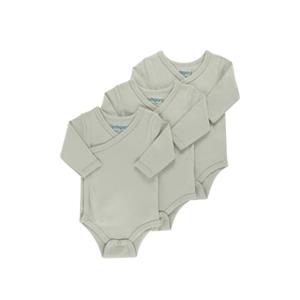 kindsgard Wrap-around Romper trunder 3-pack lange mouw taupe