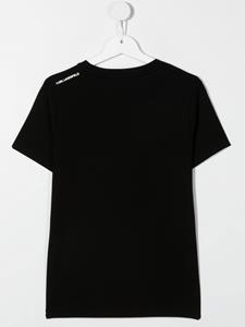 karllagerfeldkids Karl Lagerfeld Kids T-shirt met logoprint - Zwart