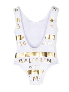 Balmain Kids Badpak met logoprint - Wit