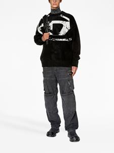 Diesel K-Tria sweater met logo jacquard - Zwart