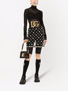 dolce&gabbana Dolce & Gabbana Tulen mini-rok verfraaid met parel - Zwart