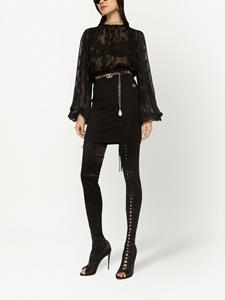 dolce&gabbana Dolce & Gabbana Geribbelde mini-rok met DG-logo - Zwart