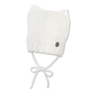 Sterntaler Gebreide muts kattenoor ecru