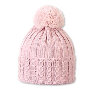 Sterntaler Gebreide muts met pompon rib roze