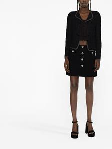 alessandrarich Alessandra Rich Bouclé mini-rok - Zwart