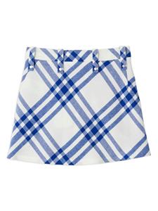 Burberry Geruite mini-rok - Wit