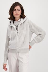 Monari Strickfleecejacke "Jacke fake fur + Strick", mit Kapuze, mit Fake Fur