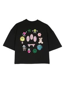 barrowkids Barrow kids T-shirt verfraaid met stras - Zwart