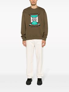 Maison Kitsuné Sweater met logoprint - Groen