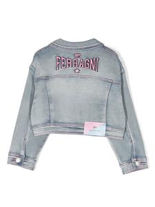 chiaraferragnikids Chiara Ferragni Kids Spijkerjack met geborduurd logo - Blauw