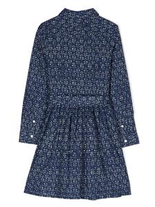 Ralph Lauren Kids Jurk met geplooide rok - Blauw