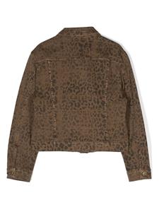 goldengoosekids Golden Goose Kids Spijkerjack met luipaardprint - Bruin